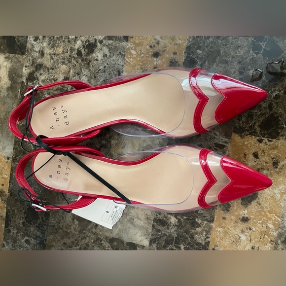a new day Red Heart and Clear flats ❤️ - Picture 3 of 7